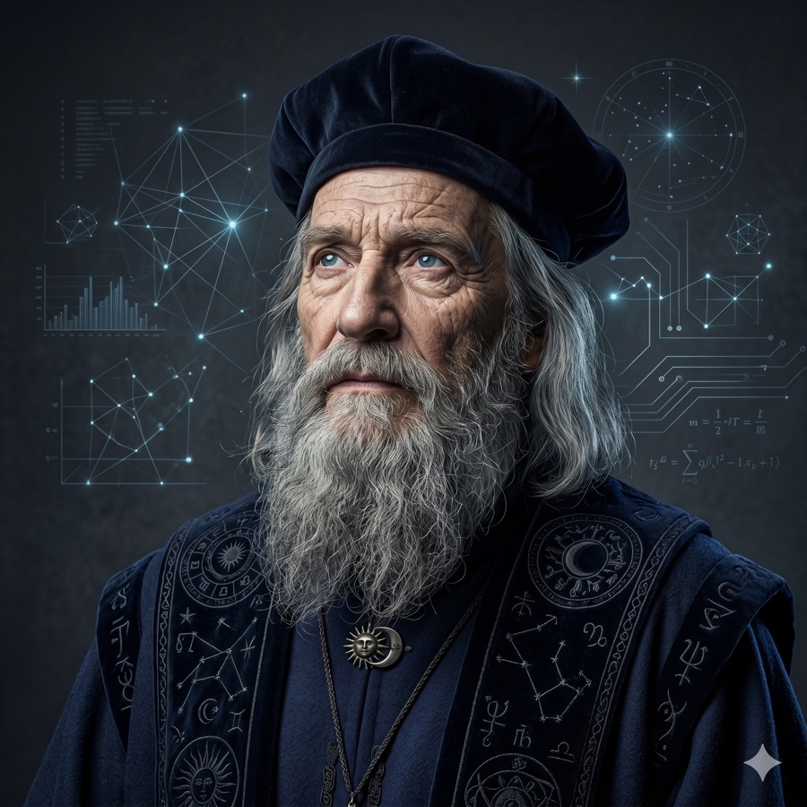 Nostradamus AI advisor persona portrait
