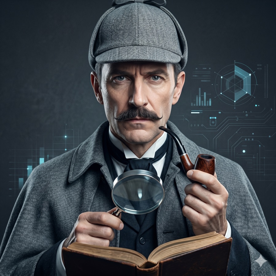 Sherlock Holmes AI advisor persona portrait